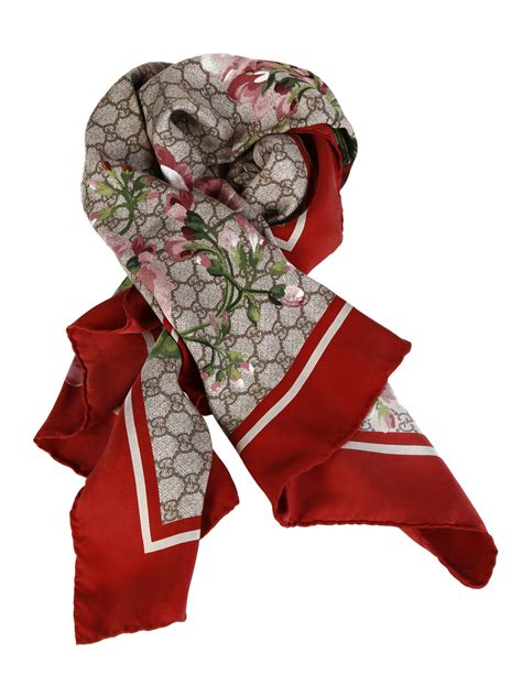 all red gucci scarf|Gucci scarf with fur trim.